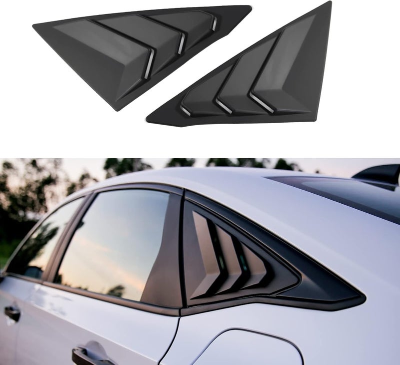 CKE for 11th Gen Civic Sedan Compatible with Honda Civic 2026 2025 2024 2023 2022 Accessories Car Exterior Rear Side Window Louvers Air Vent Scoop Shades Cover Blinds -Matt Black - Image 1